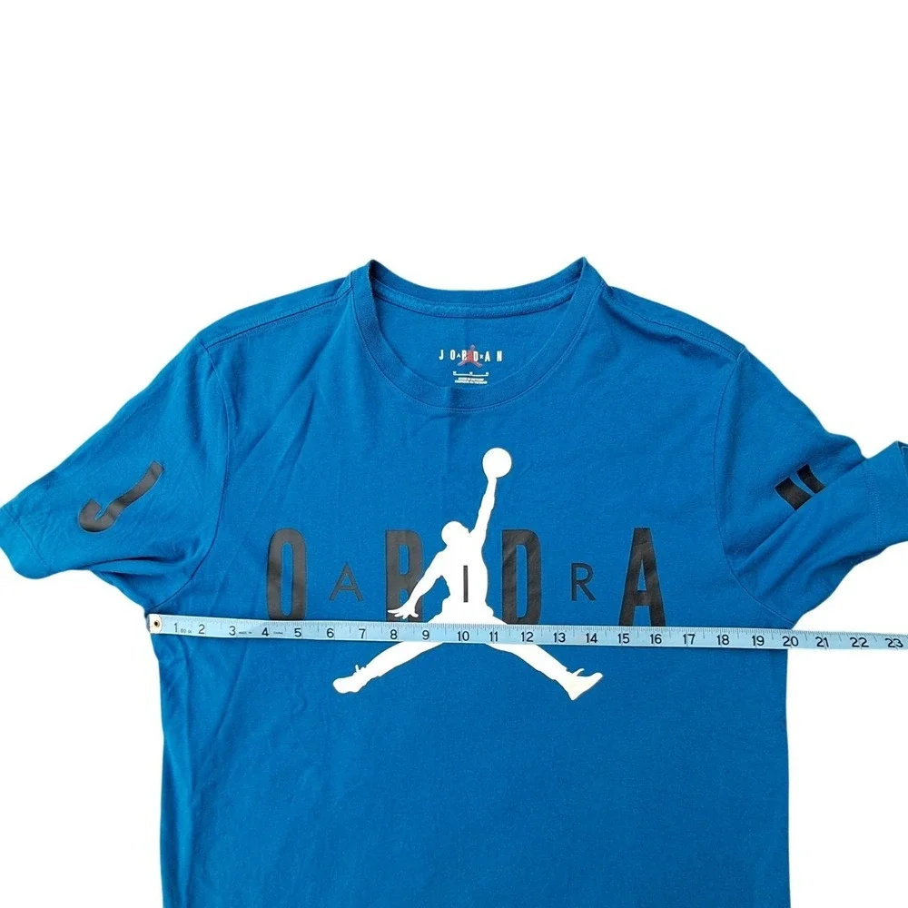 Jordan Mens‎ Blue Jumpman Graphic T-Shirt Size Medium Short Sleeve Cotton